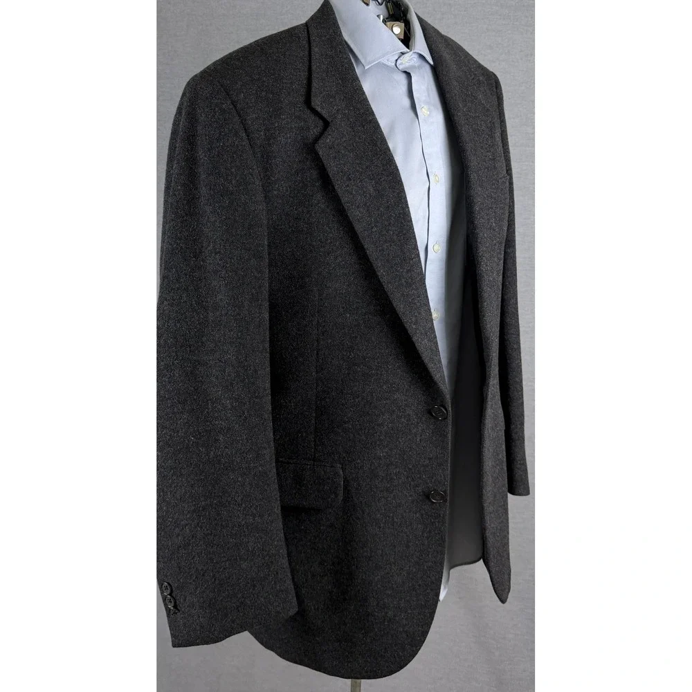 Botany 500 Mens Gray 100% Camel Hair Blazer Sport Coat Jacket 44L Made in USA